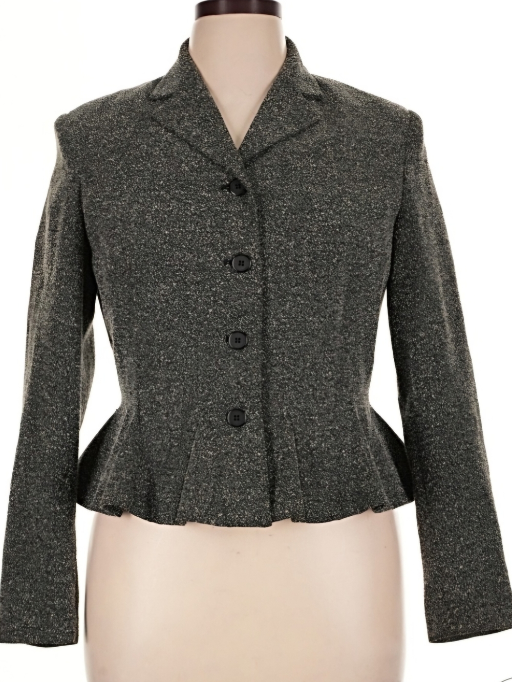 40s Style Gray Tweed Peplum Jacket